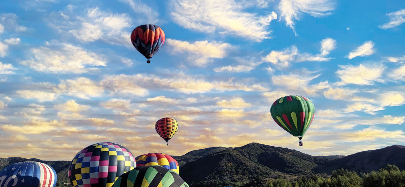 Hot Air Balloons taking off during Snowmass Balloon Festival